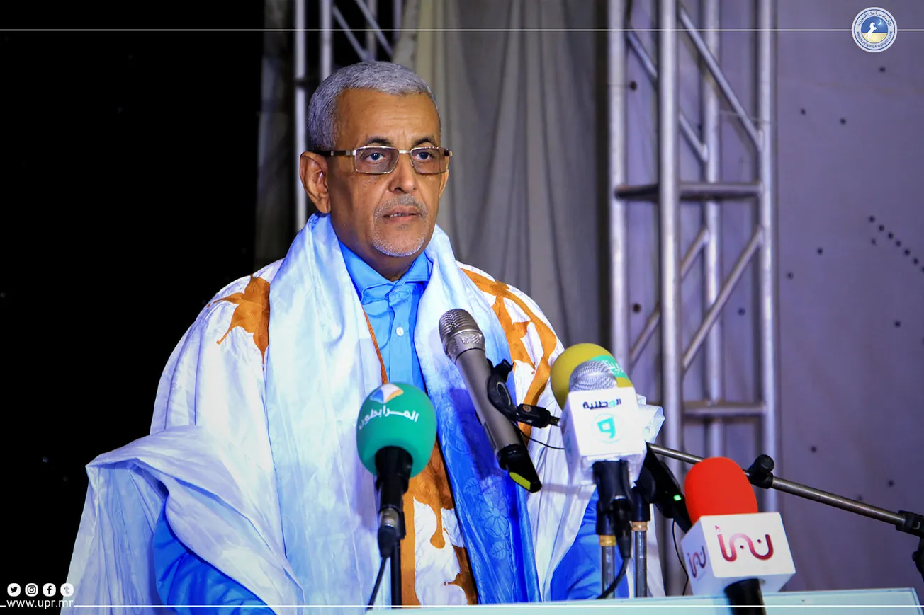 رئيس حزب الاتحاد من أجل الجمهورية سيدي محمد ولد الطالب أعمر خلال خطا?