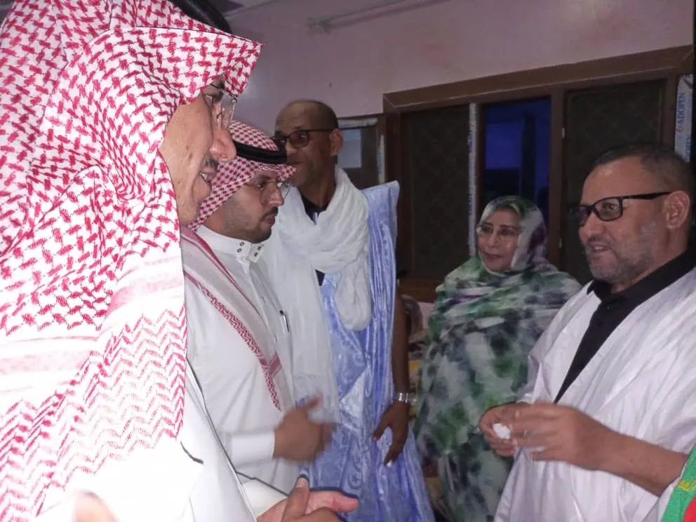 نائبا المقاطعة خلال استقبال الوفد السعودي مساء أمس الأربعاء