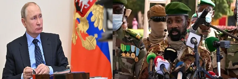 الرئيسان المالي عاصيمي اغويتا، والروسي فلاديمير بوتين