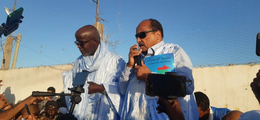 جانب من مهرجان حزب الرباط الذي حضره الرئيس السابق محمد ولد عبد العزي?