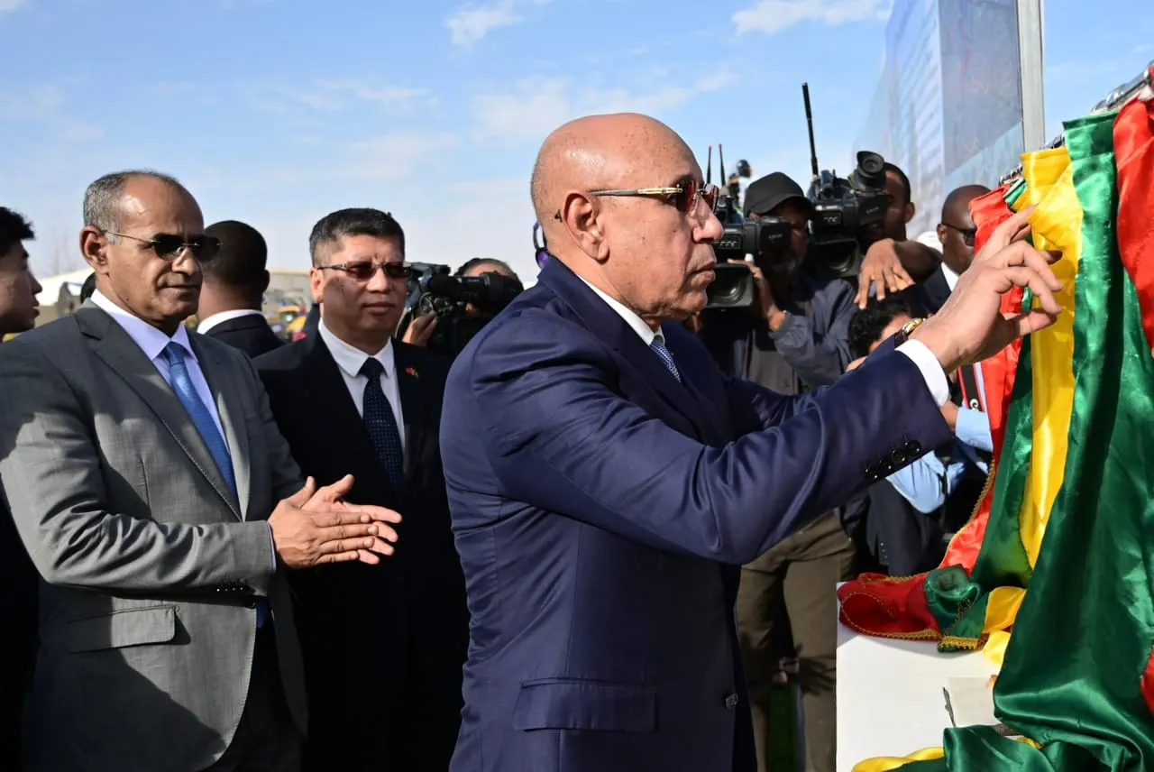 الرئيس محمد ولد الغزواني خلال إطلاق أشغال محول مدريد بتمويل صيني