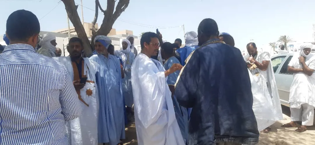 جانب من وقفة ملاك سفن CNM اليوم في نواذيبو للتنديد بقرار وزير الصيد إخ?