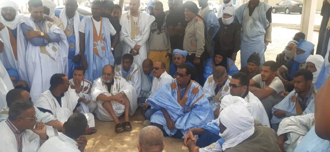 جانب من احتجاجات الصيادين زوال الجمعة بنواذيبو/ الأخبار