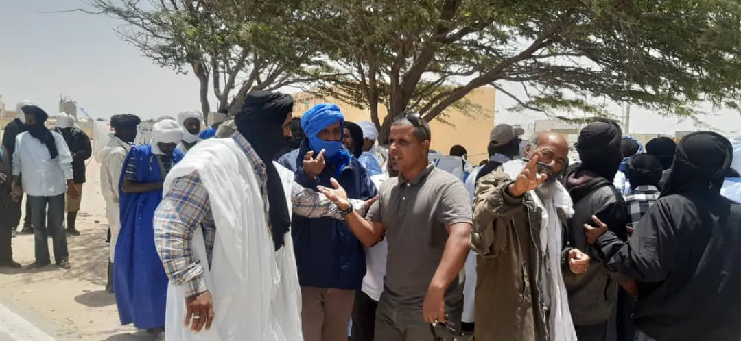 جانب من مظاهرة بحارة الصيد الصناعي زوال اليوم في نواذيبو/ الأخبار