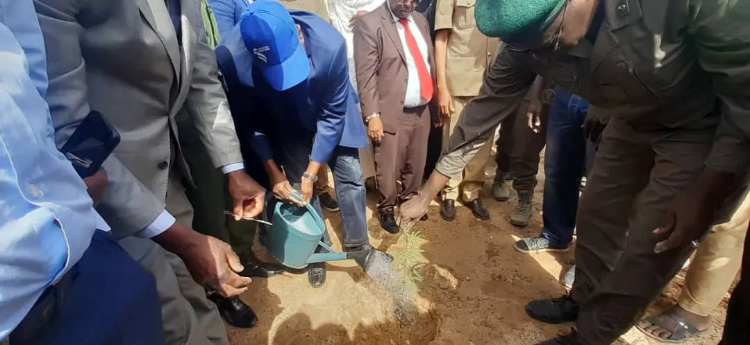 جانب من تشجير رئيس المنطقة الحرة عند مدخل نواذيبو/ الأخبار