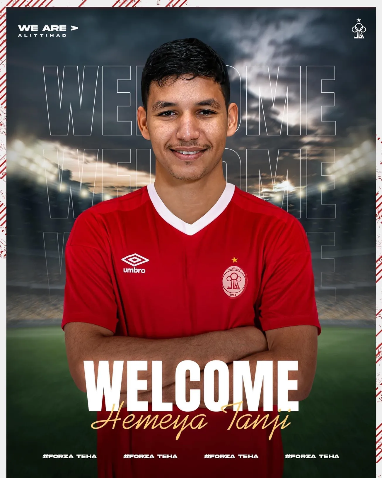 صورة نشرها نادي الاتحاد الليبي على وسائطه احتفاء بقدوم المهاجم المو?