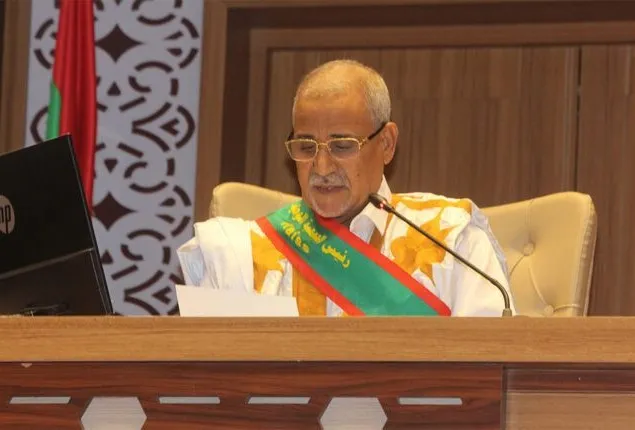 رئيس البرلمان محمد ولد مكت خلال جلسة افتتاح الدورة البرلمانية الجدي?