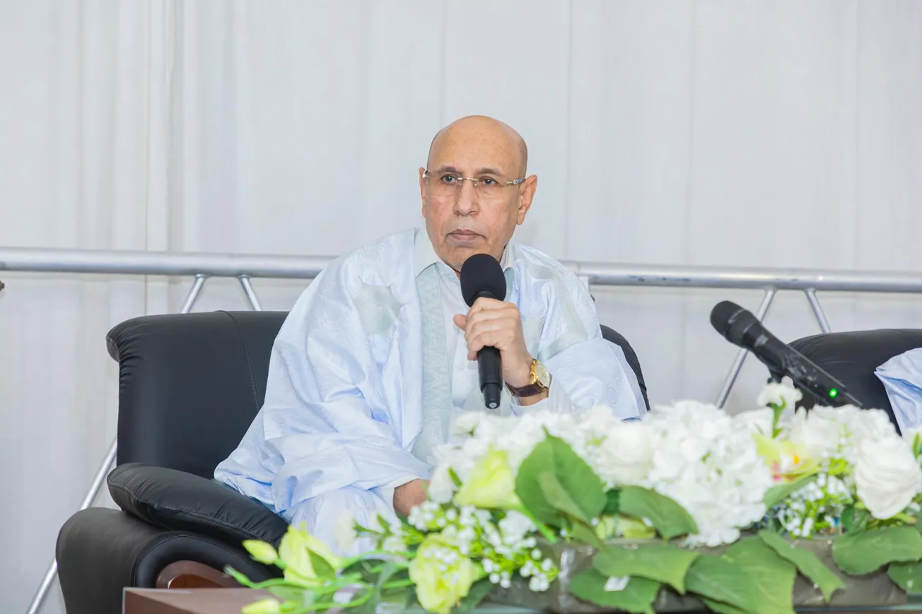 الرئيس محمد ولد الغزواني خلال حديث إلى أطر ولاية داخلت نواذيبو الليل