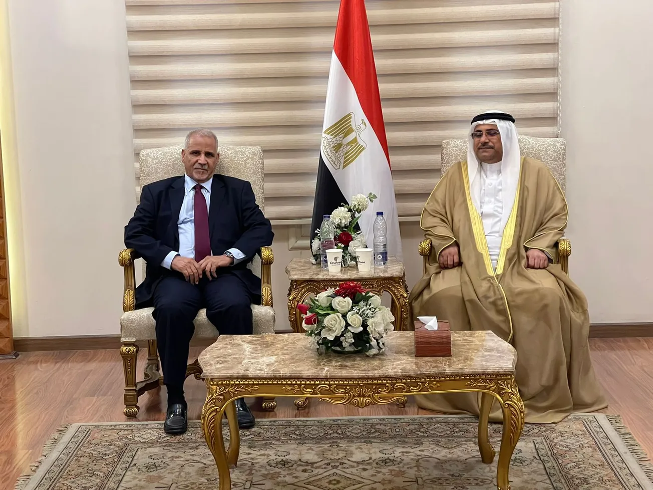 رئيس البرلمان الموريتاني محمد ولد مكت، ورئيس البرلمان العربي عادل ب?