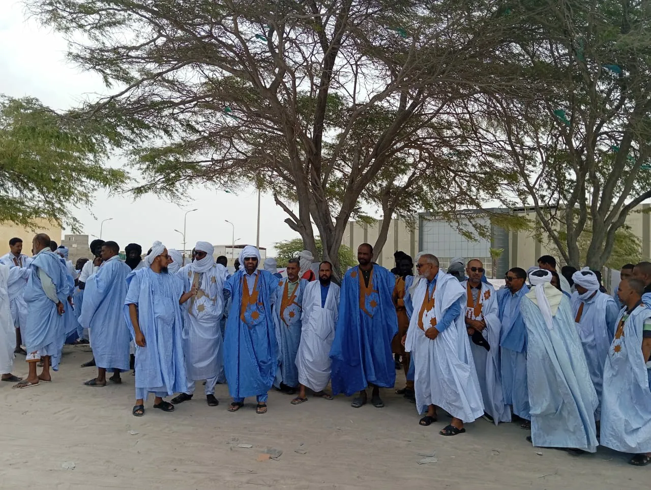 جانب من وقفة الصيادين اليوم في نواذيبو/ الأخبار