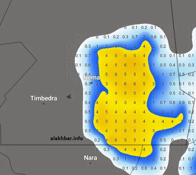 خارطة انتشار السحب المتوقعة فجر الاثنين القادم 
