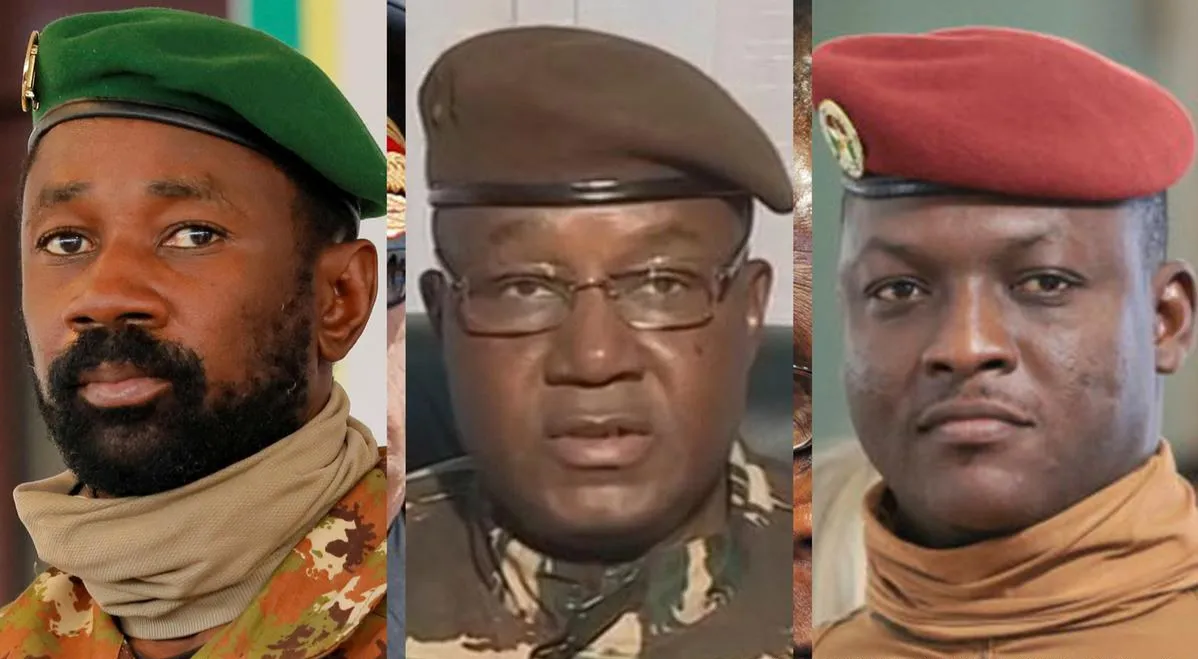 من اليمين النقيب إبراهيم تراوري، وفي الوسط الجنرال عبد الرحمن تياني?