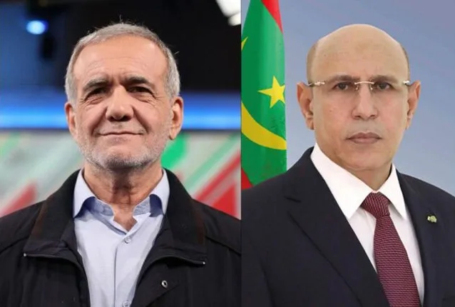 الرئيسان الموريتاني محمد ولد الغزواني، والإيراني مسعود بزشكيان