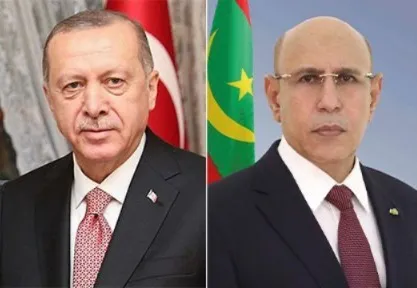 الرئيسان الموريتاني محمد ولد الغزواني، والتركي رجب طيب أردوغان