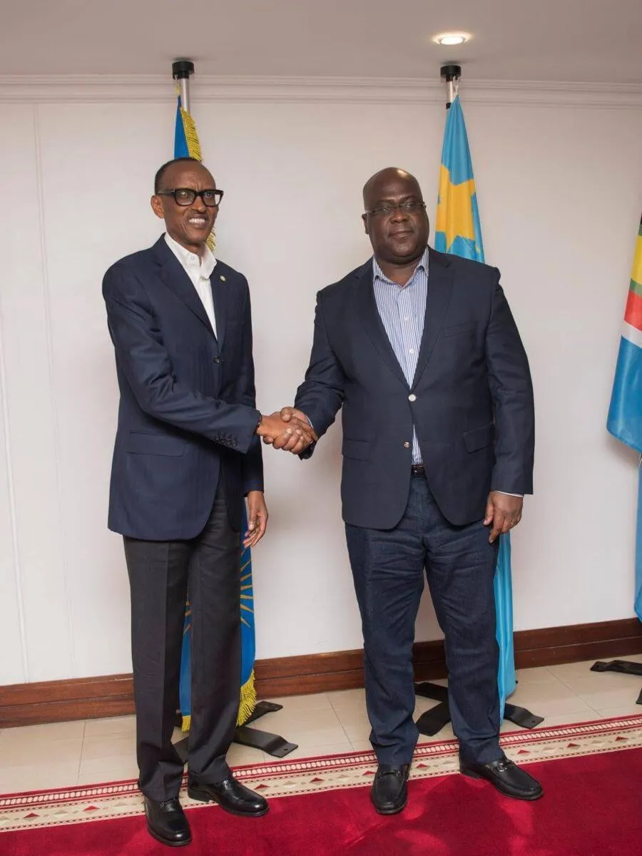 الرئيس الكونغولي فيليكس تشيسيكيدي ونظيره الرواندي بول كاغامي 