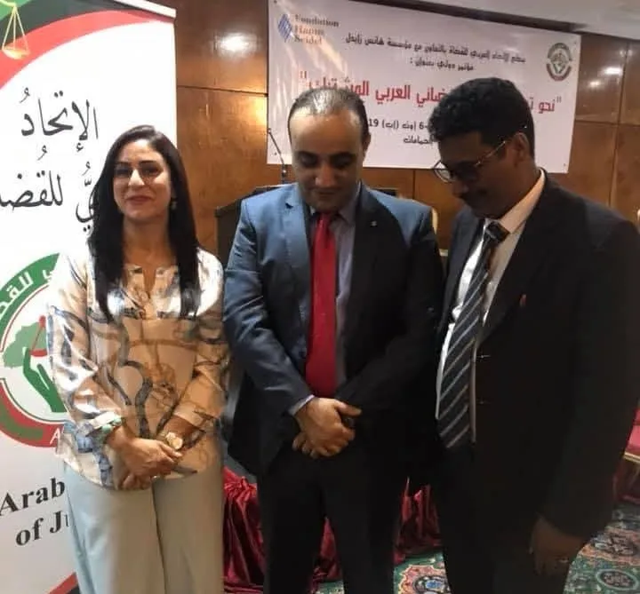 الأمين العام المساعد للاتحاد العربي للقضاة القاضي الخليل بومن، مع ر?
