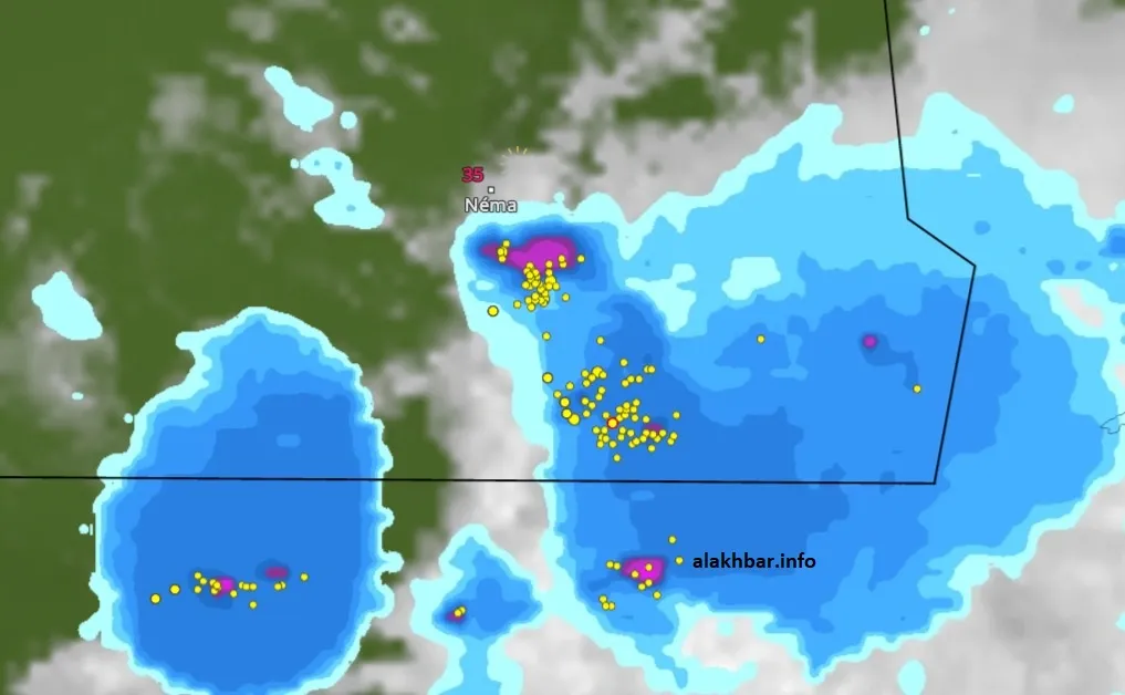 انتشار سحب ماطرة منذ فجر اليوم على جنوب الحوض، الصورة عند الساعة 12:30 ?