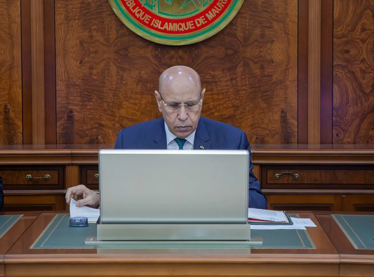 الرئيس محمد ولد الغزواني خلال اجتماع الحكومة اليوم 