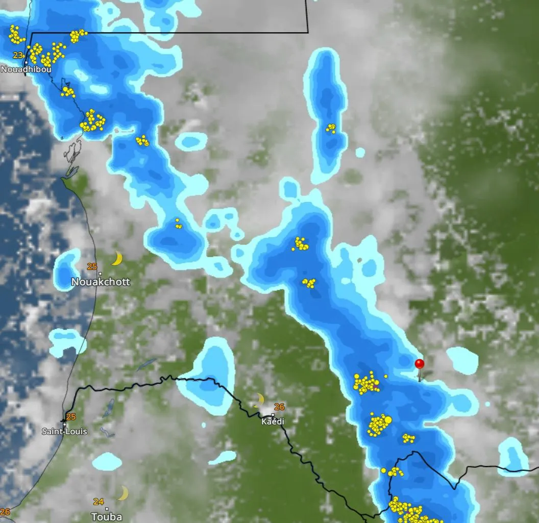 خارطة السحب المتوقعة فجر الأربعاء المقبل