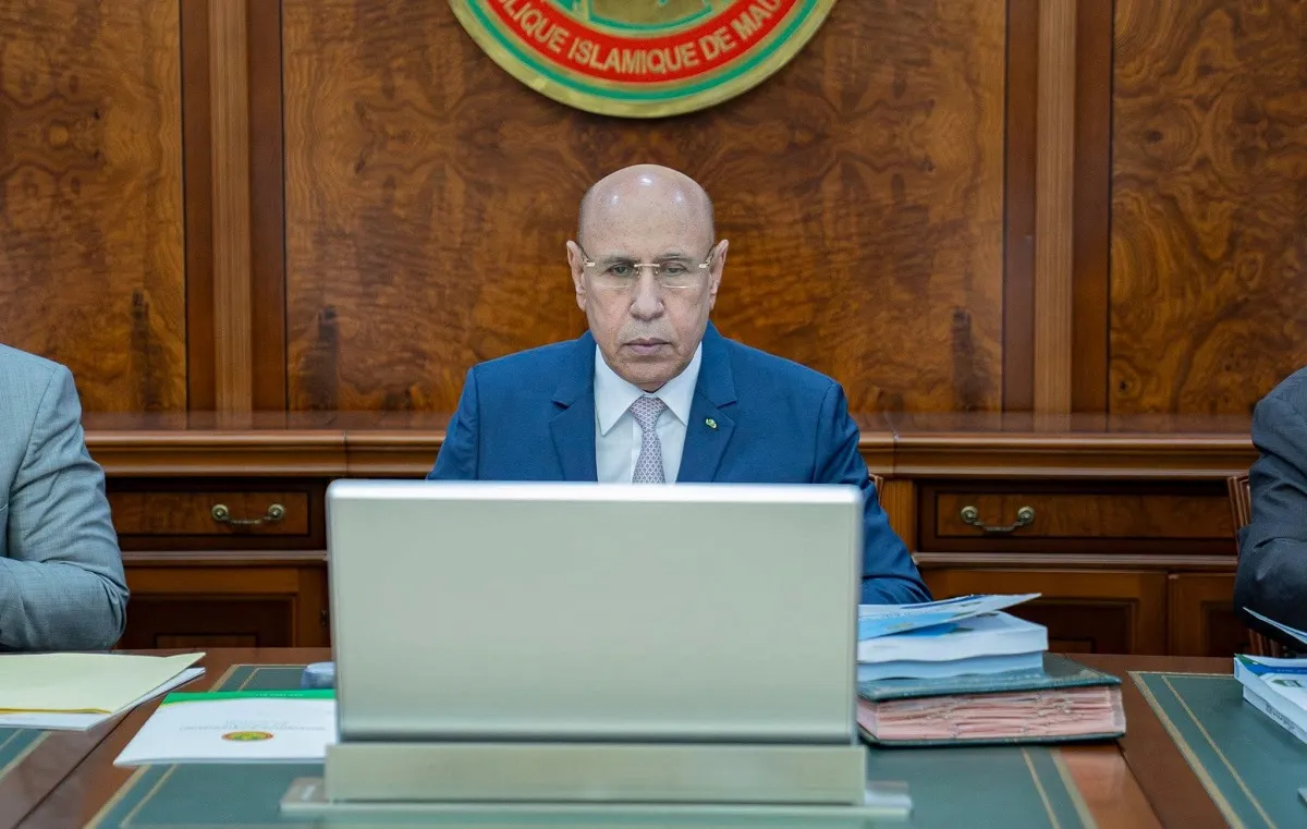الرئيس محمد ولد الغزواني خلال اجتماع الحكومة اليوم 
