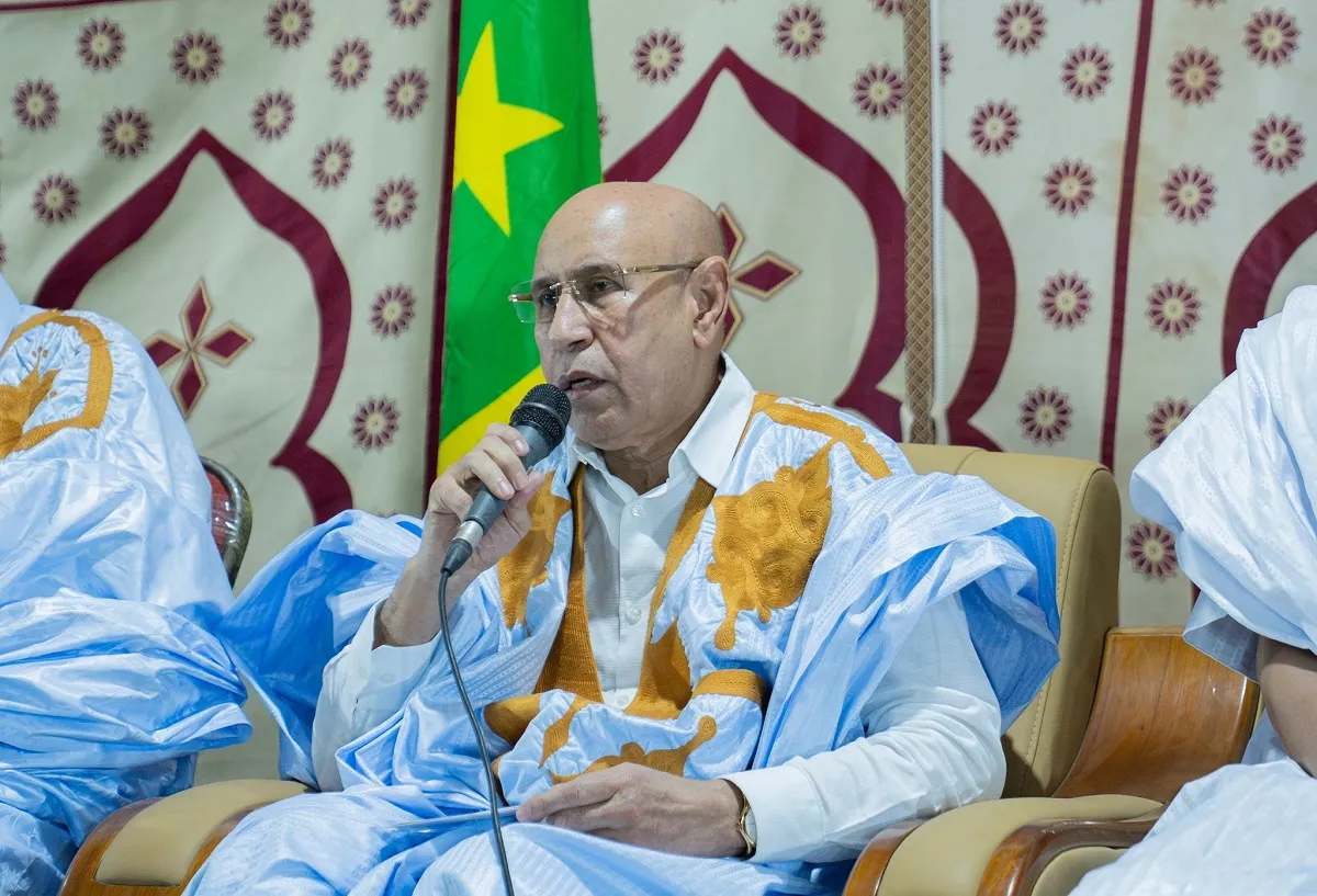 الرئيس محمد ولد الغزواني خلال حديثه الليلة من مدينة تمبدغة بولاية ال
