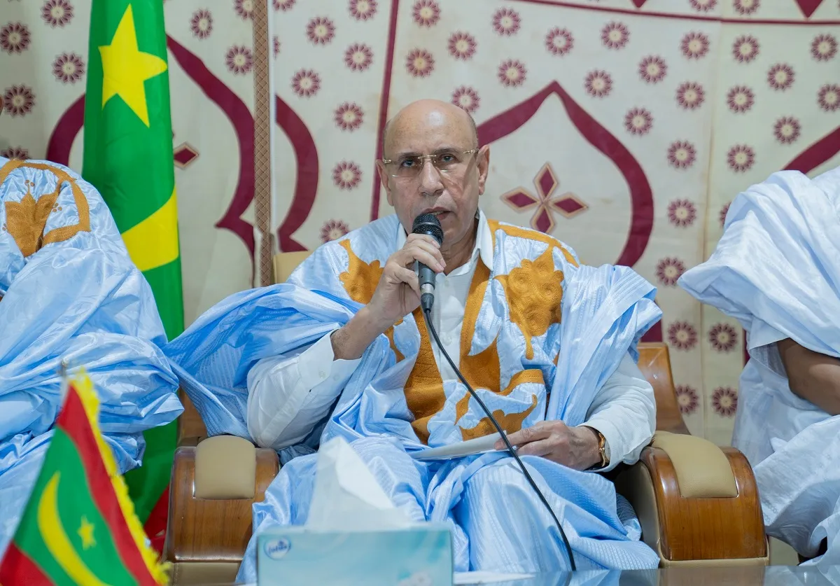 الرئيس محمد ولد الغزواني خلال حديثه الليلة من مدينة تمبدغة بولاية ال
