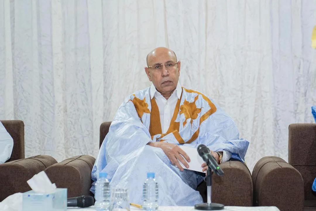 الرئيس محمد ولد الغزواني خلال حديثه الليلة من مدينة عدل بكرو الحدودي